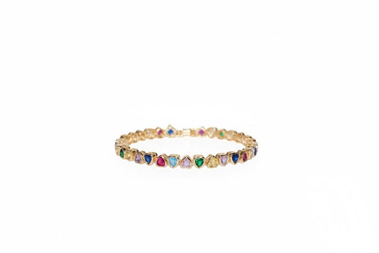 Rainbow Heart Shaped Bracelet